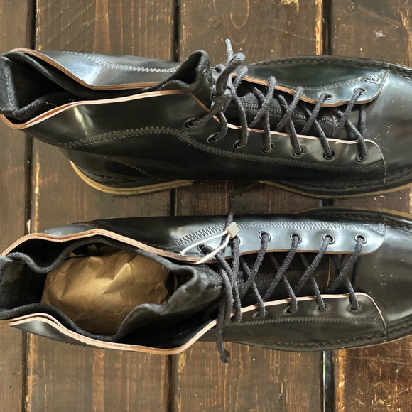 Buttero Shiny Black Leather Men's Boots - Picture 4 of 15